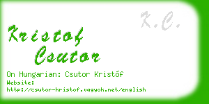 kristof csutor business card